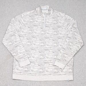 Tasc Performance 1/4 Zip Pullover Mens Large Cloud French Terry Light Gray Camo